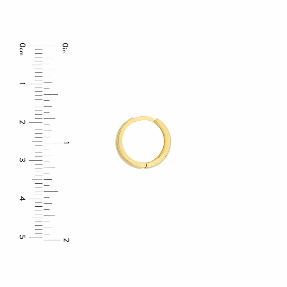 14k Gold Tapered Huggie Hoop Earrings