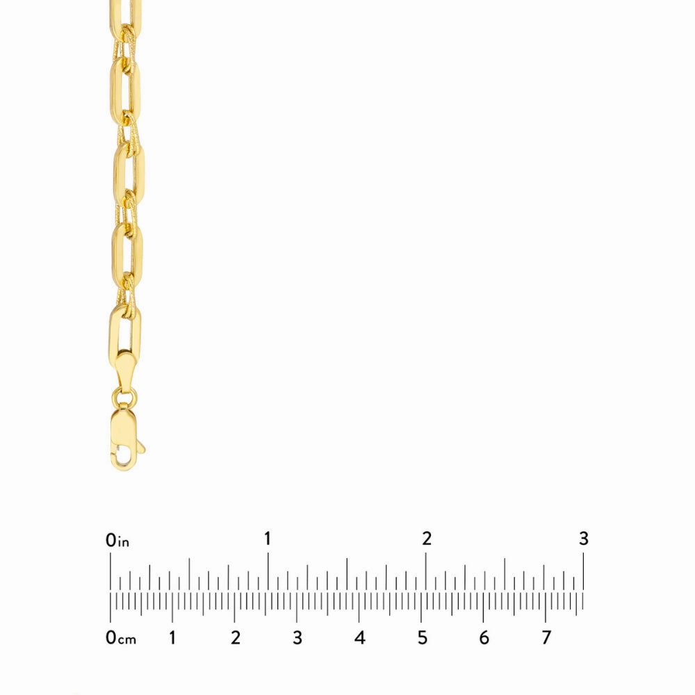 14k Gold Textured Hollow Link Necklace