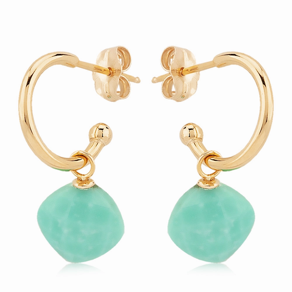 14k Gold Turquoise Drop Earrings