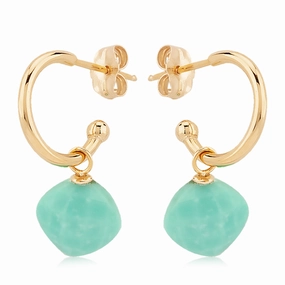 14k Gold Turquoise Drop Earrings