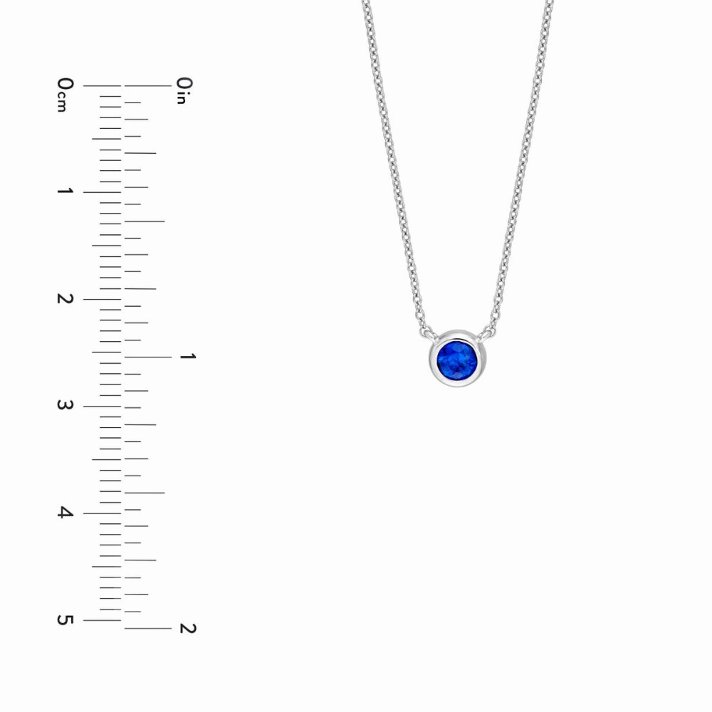 14k Sapphire Stone Bezel Necklace