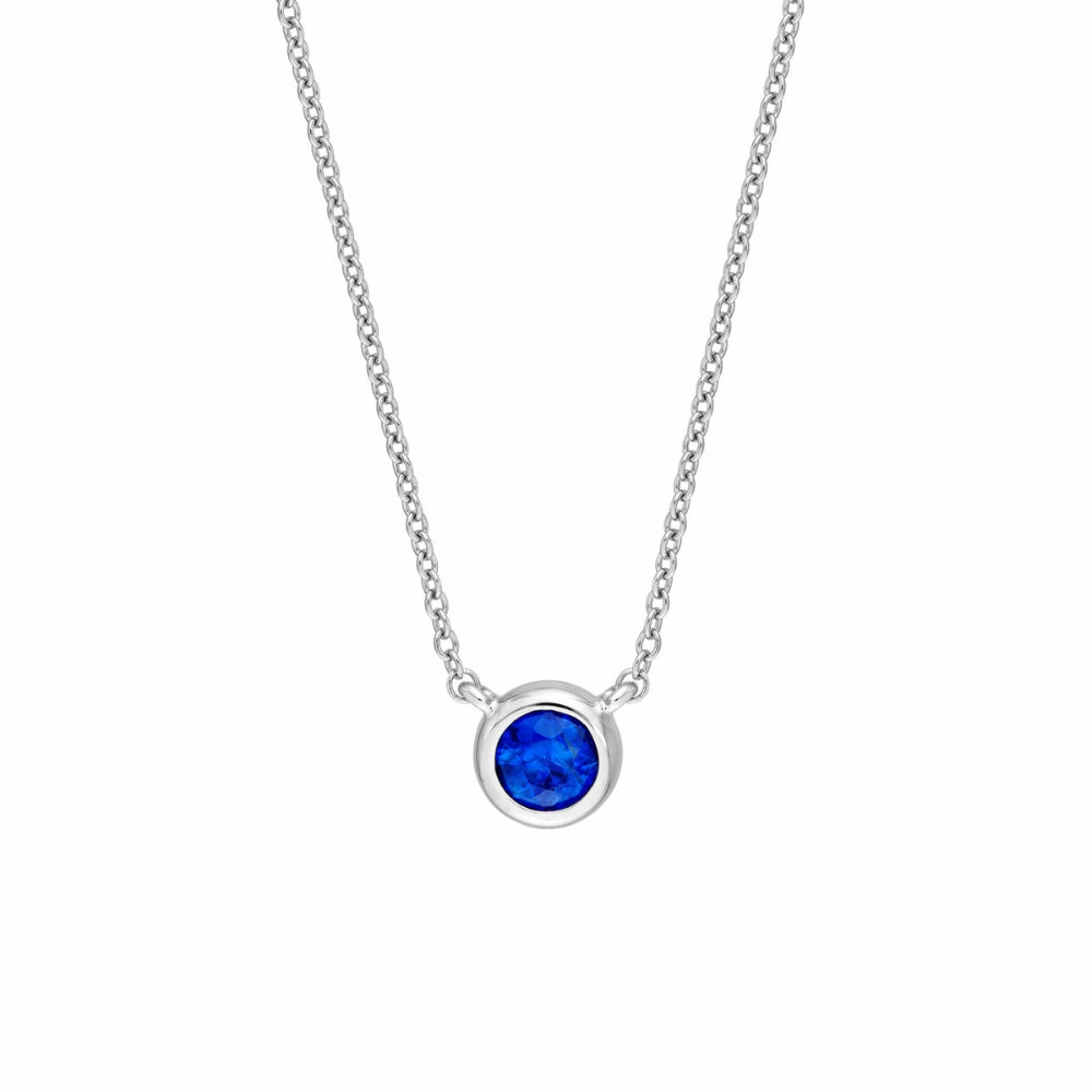 14k Sapphire Stone Bezel Necklace