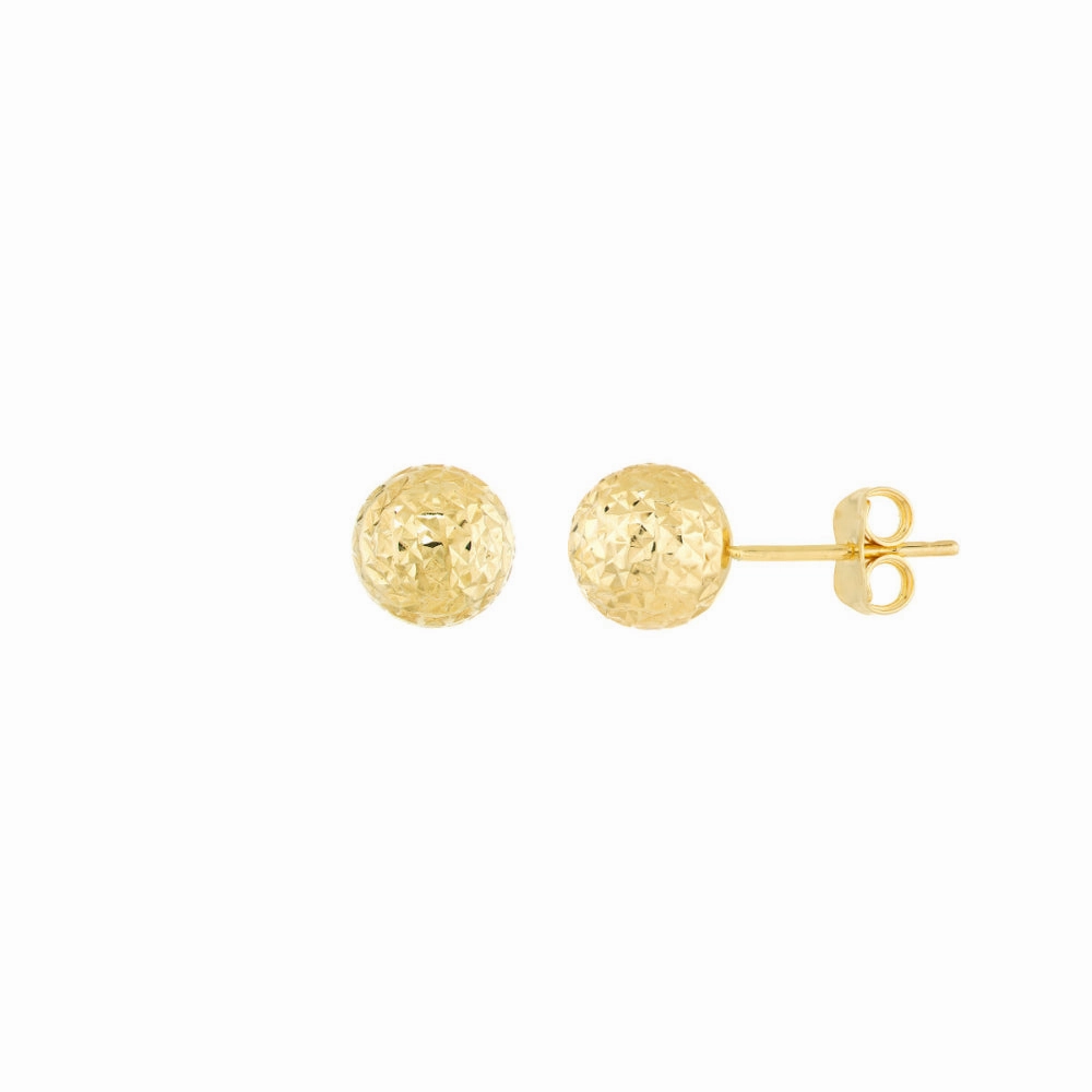 14k Textured Ball Stud Earrings