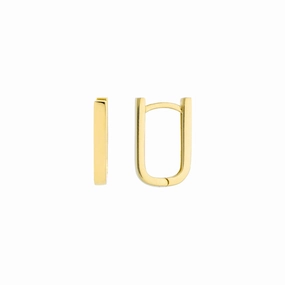 14k Thin Paper Clip Hoop Earring