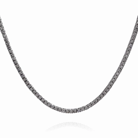 14k White Gold 18" Straight 203 Diamond Tennis Necklace
