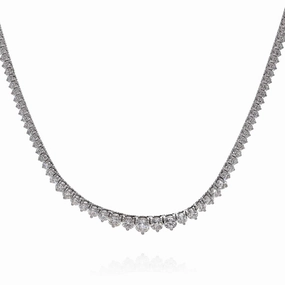 14k White Gold 8.73ct Diamond Riviera Necklace