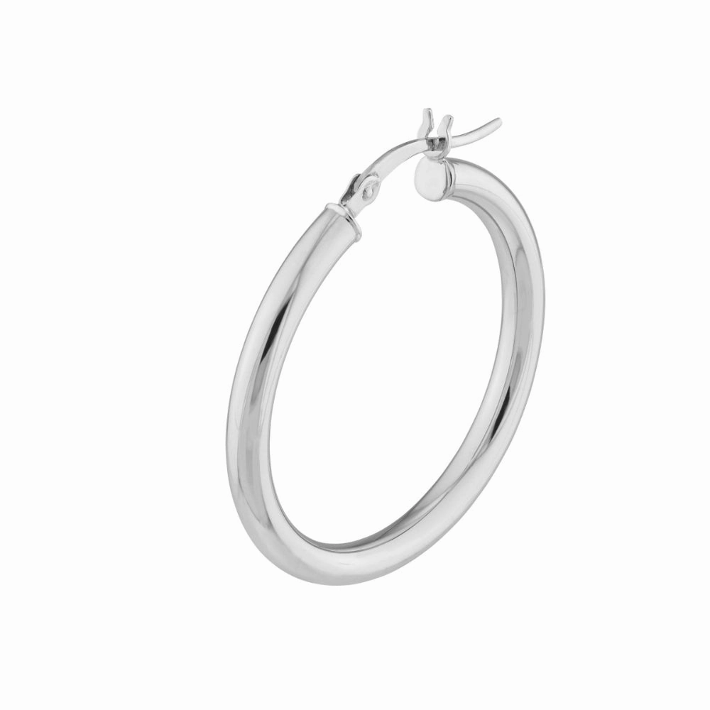 14k White Gold Hoop Earrings