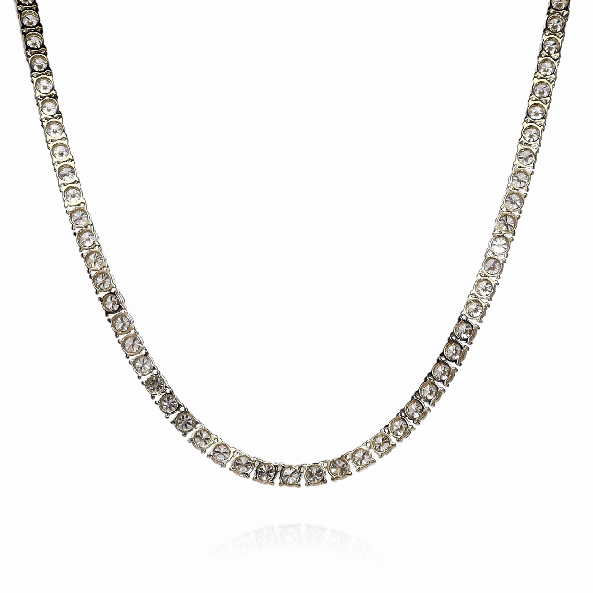 14k Yellow Gold 20.61ct Single Prong Diamond Tennis Necklace