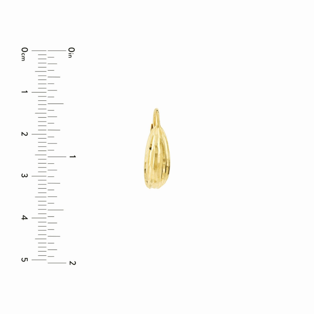 14k Yellow Gold Diamond-Cut Curve Earrings