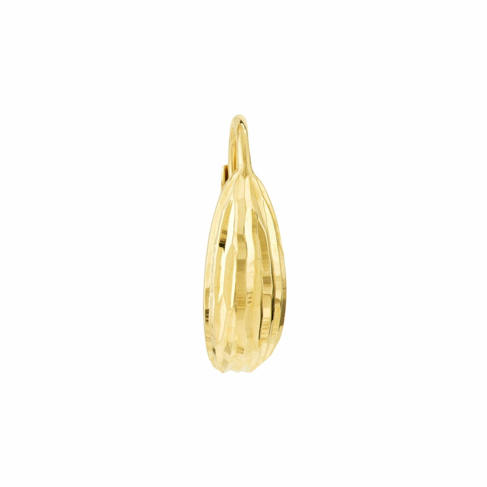 14k Yellow Gold Diamond-Cut Curve Earrings