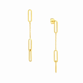 14Y Paper Clip Dangle Earrings