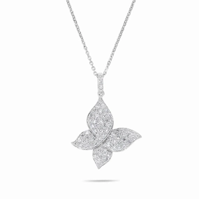 18k Diamond Butterfly Pendant Necklace