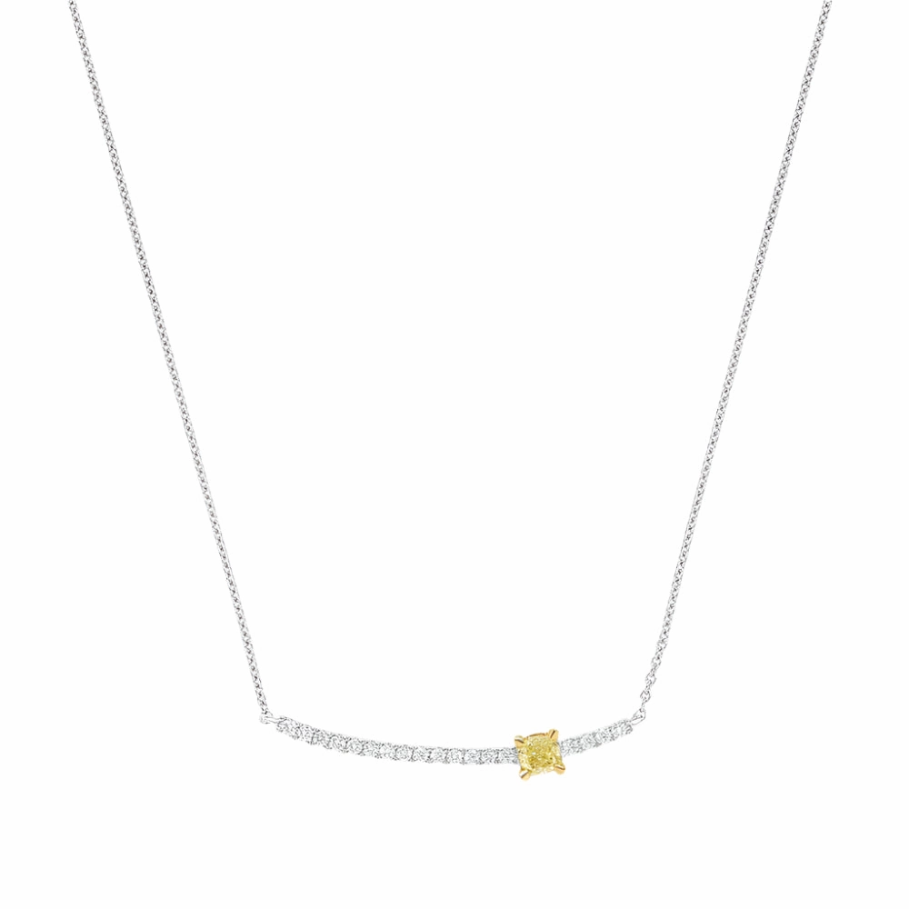 18k Gold Diamond Bar Necklace