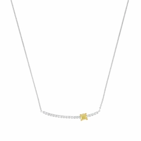 18k Gold Diamond Bar Necklace