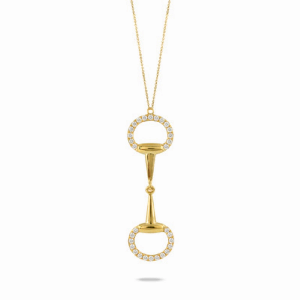 18k Gold Diamond Equestrian Necklace