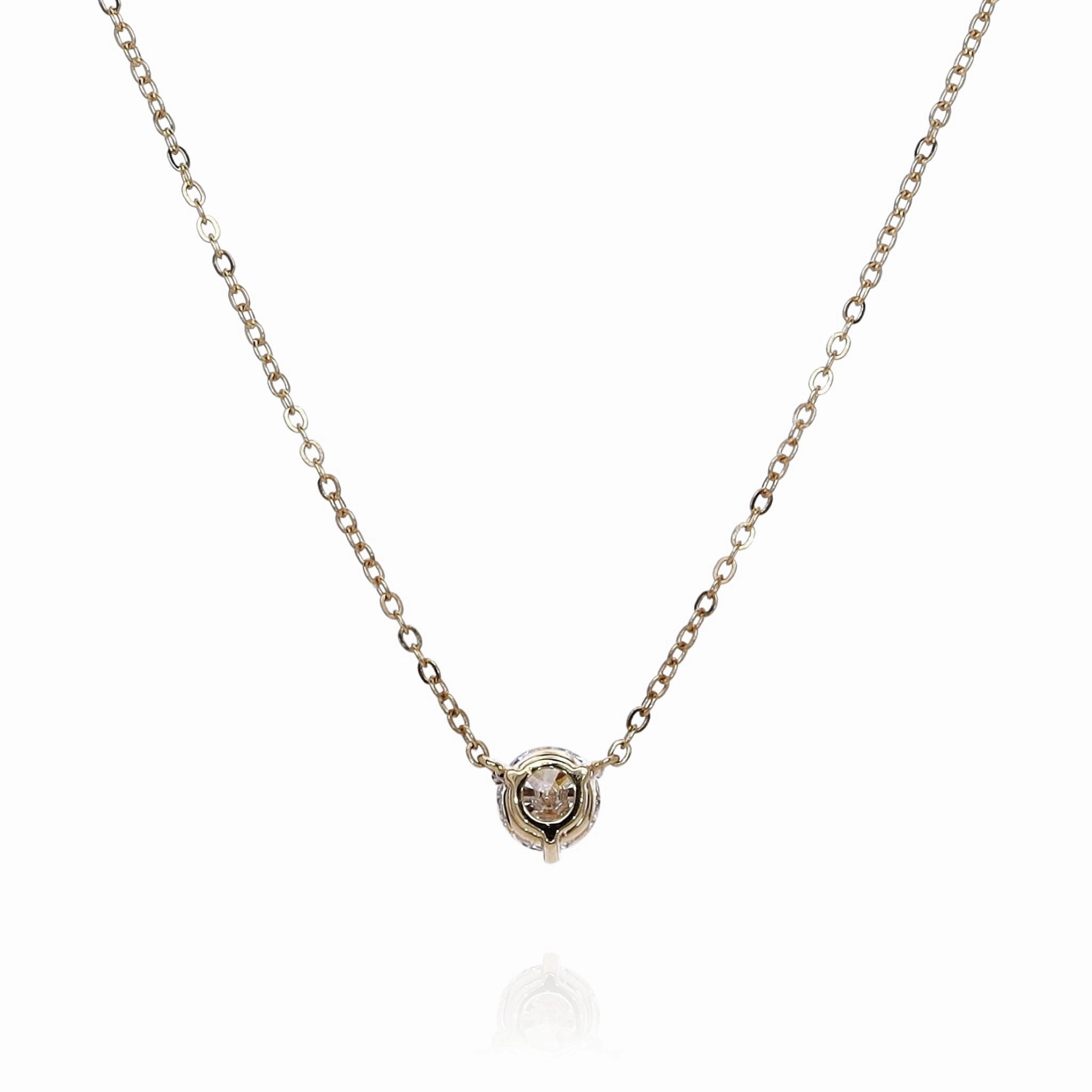 18k Yellow Gold 1.20ct Diamond Solitaire Pendant Necklace