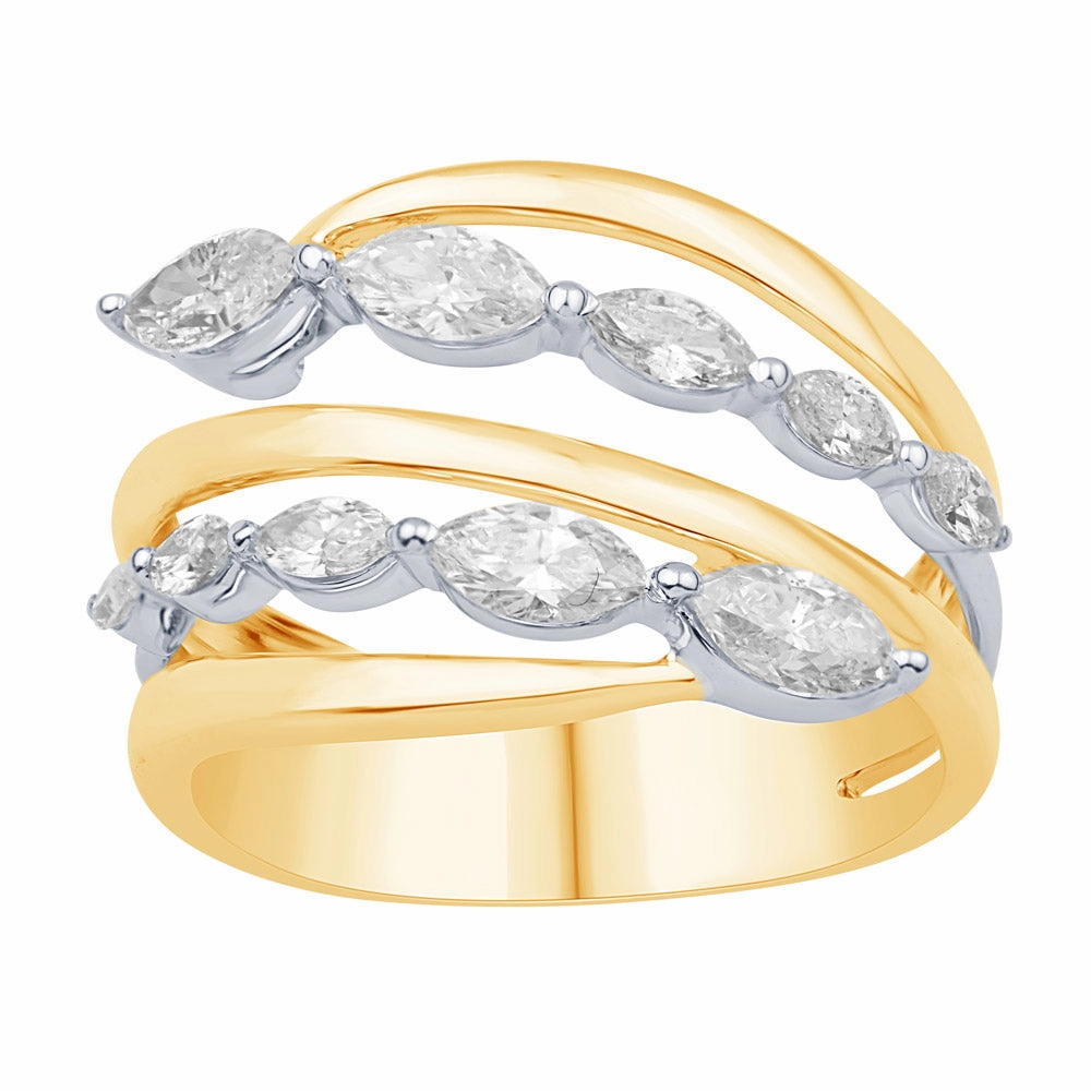 1.10 ctw. YELLOW & WHITE GOLD DIAMOND RING D4913YW