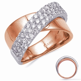 1.11 ctw. ROSE & WHITE GOLD DIAMOND RING D4876RW