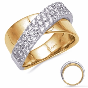 1.11 ctw. YELLOW & WHITE GOLD DIAMOND RING D4876YW