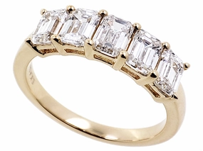 1.97 ctw. YELLOW GOLD EMERALD CUT BAND D5002YG