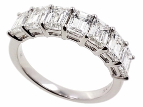 2.21 ctw. WHITE GOLD EMERALD CUT BAND D5001WG