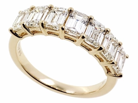 2.21 ctw. YELLOW GOLD EMERALD CUT BAND D5001YG