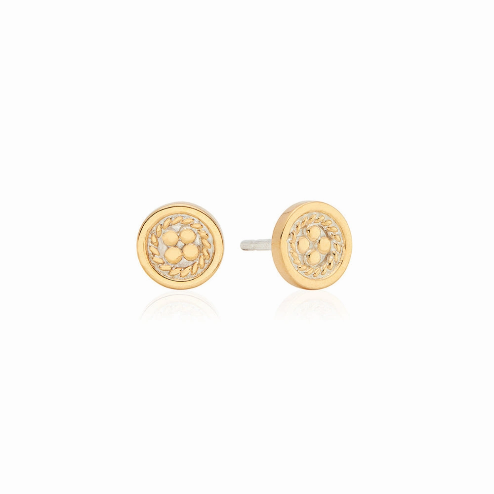 Anna Beck Classic Smooth Border Mini Stud Earrings