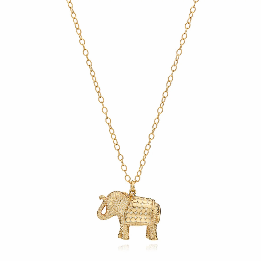 Anna Beck Turquoise Pav Elephant Charm Necklace