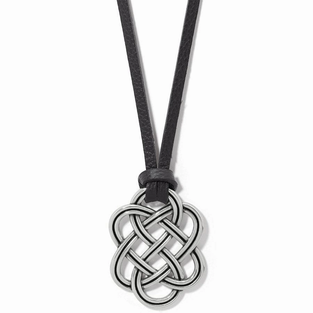 Brighton Interlok Trellis Leather Necklace
