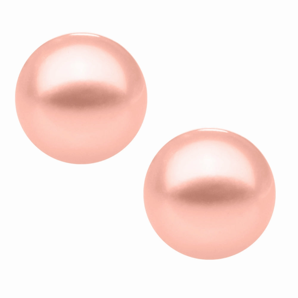 Children's 14k Gold Pink Dye Pearl Stud Earrings