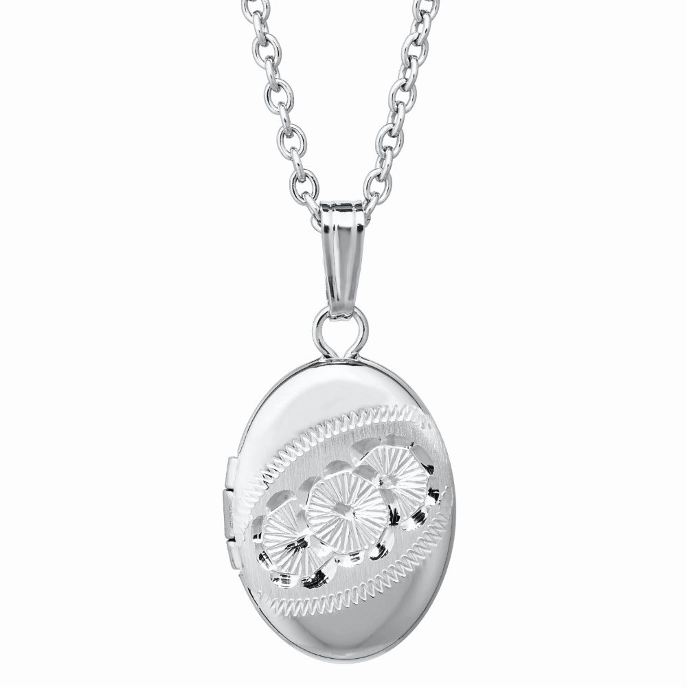 Children's Sterling Silver Oval Locket Necklace