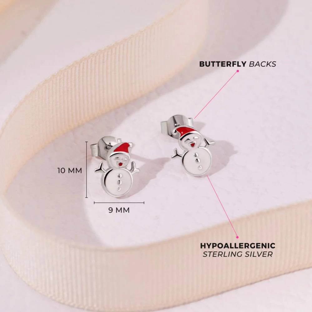 Christmas Snowman Girls Earrings