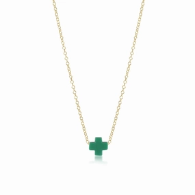 enewton 16" Necklace Gold - Signature Cross Emerald
