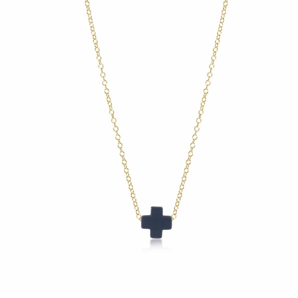 enewton 16" Necklace Gold - Signature Cross Navy