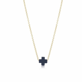 enewton 16" Necklace Gold - Signature Cross Navy