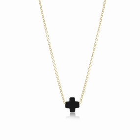 enewton 16" Necklace Gold - Signature Cross Onyx