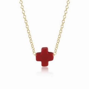 enewton 16" Necklace Gold - Signature Cross Red