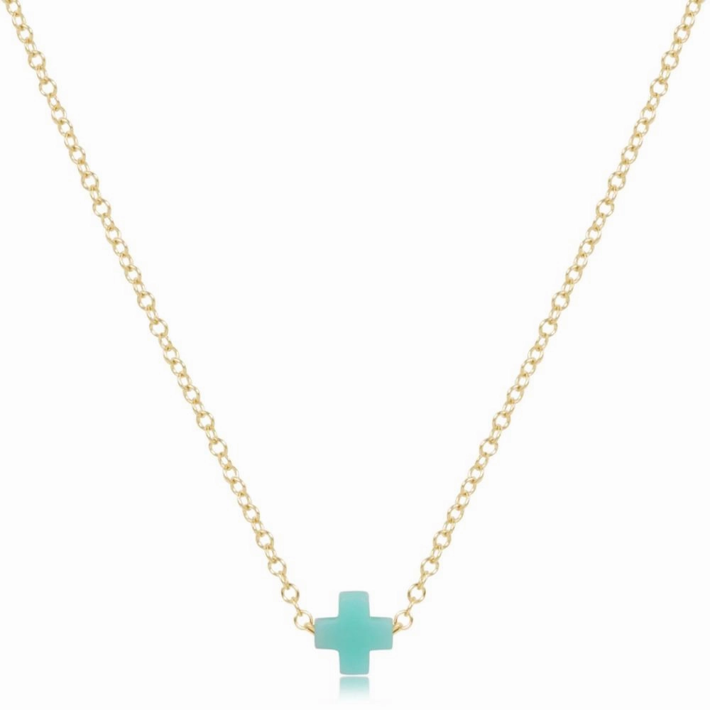 enewton 16" Necklace Gold - Signature Cross Small Charm - Mint