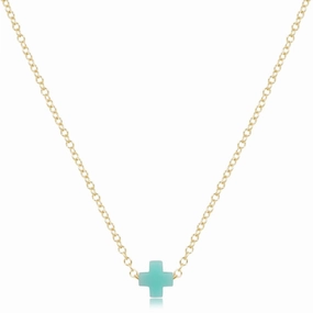 enewton 16" Necklace Gold - Signature Cross Small Charm - Mint