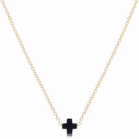 enewton 16" Necklace Gold - Signature Cross Small Charm - Navy