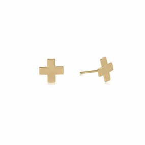 enewton Signature Cross Stud - Gold