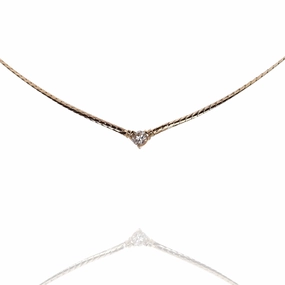 Estate 14 Karat Yellow Gold Diamond Pendant Necklace