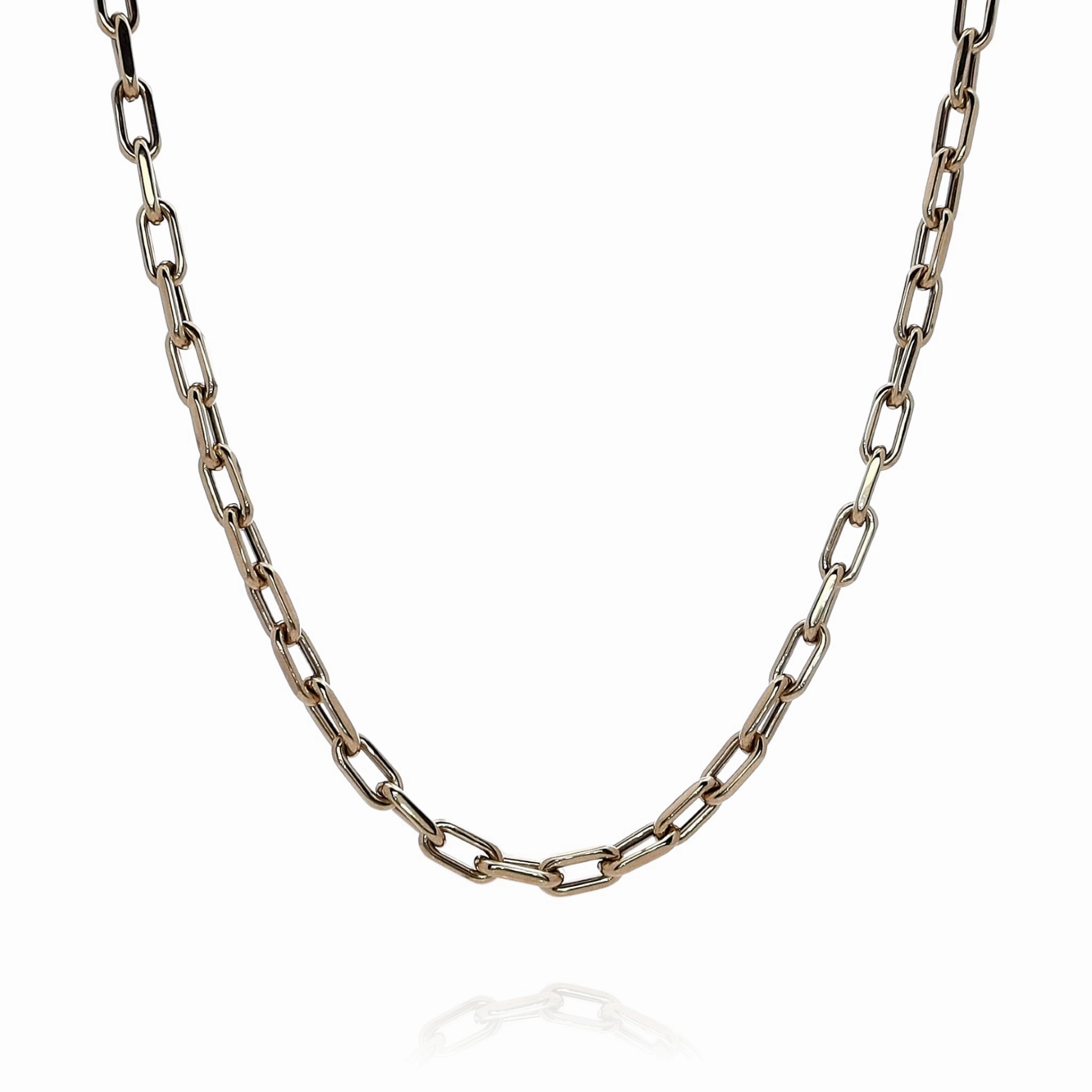 Estate 14k Yellow Gold 16" Polished Oval Link Design Chain Necklace