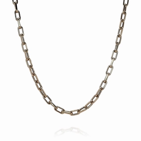 Estate 14k Yellow Gold 16" Polished Oval Link Design Chain Necklace