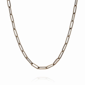 Estate 14k Yellow Gold 16" Polished Paperclip Link Chain Necklace