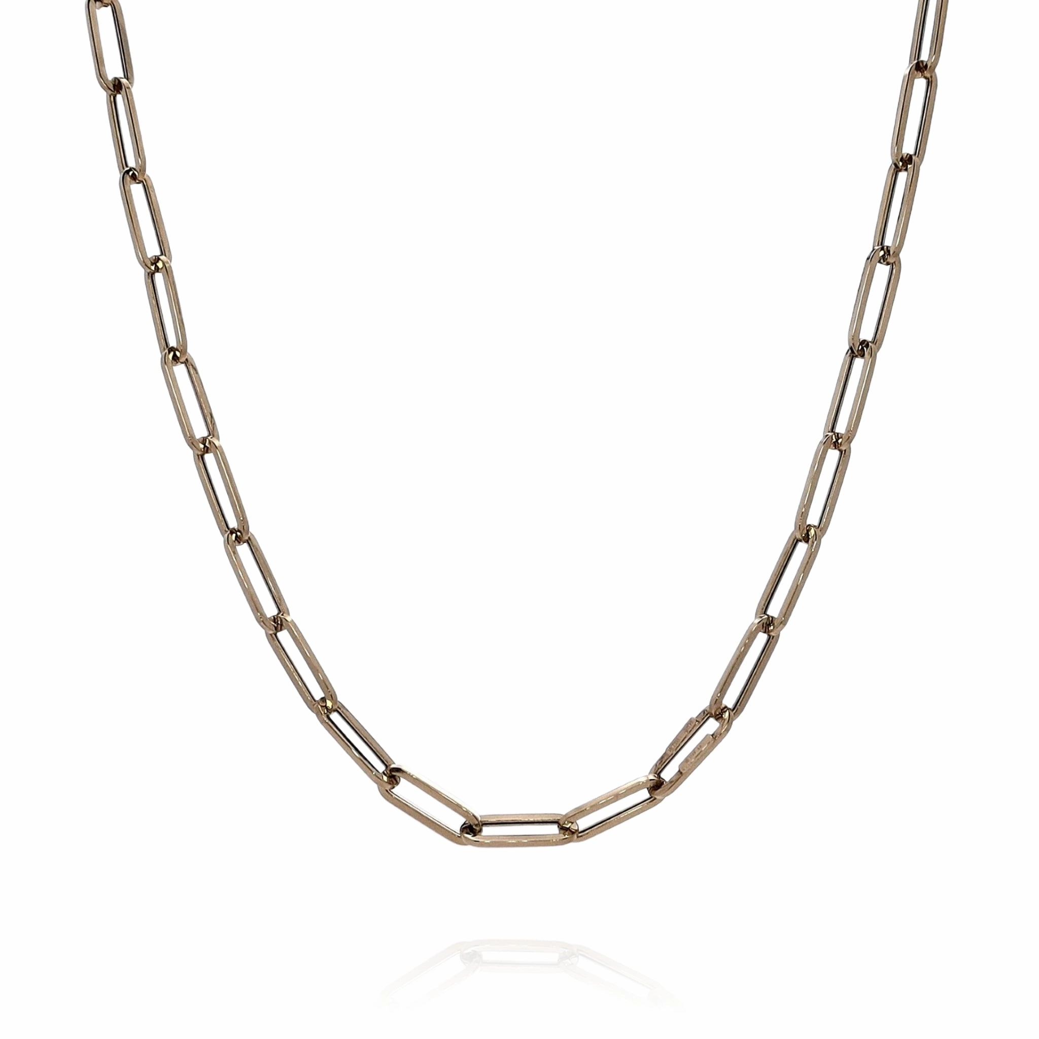 Estate 14k Yellow Gold 16" Polished Paperclip Link Chain Necklace