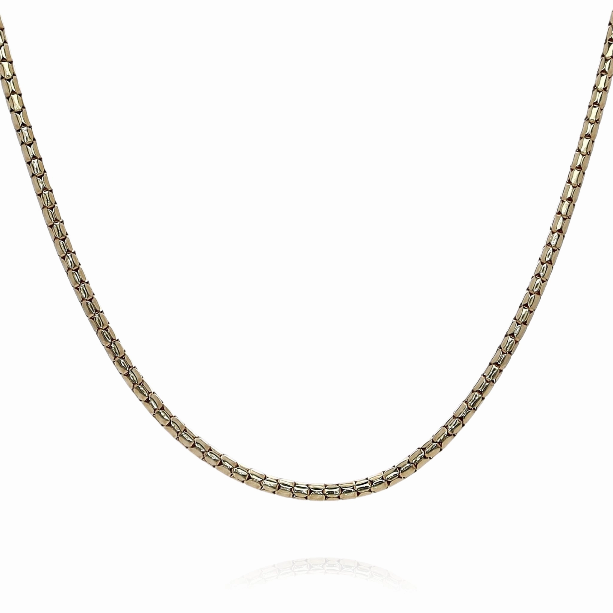 Estate 14k Yellow Gold 24" 2.3mm Rounded Box Link Chain Necklace