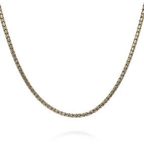 Estate 14k Yellow Gold 24" 2.3mm Rounded Box Link Chain Necklace