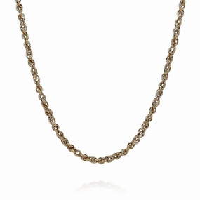 Estate 14k Yellow Gold 32" Rope Link Chain Necklace