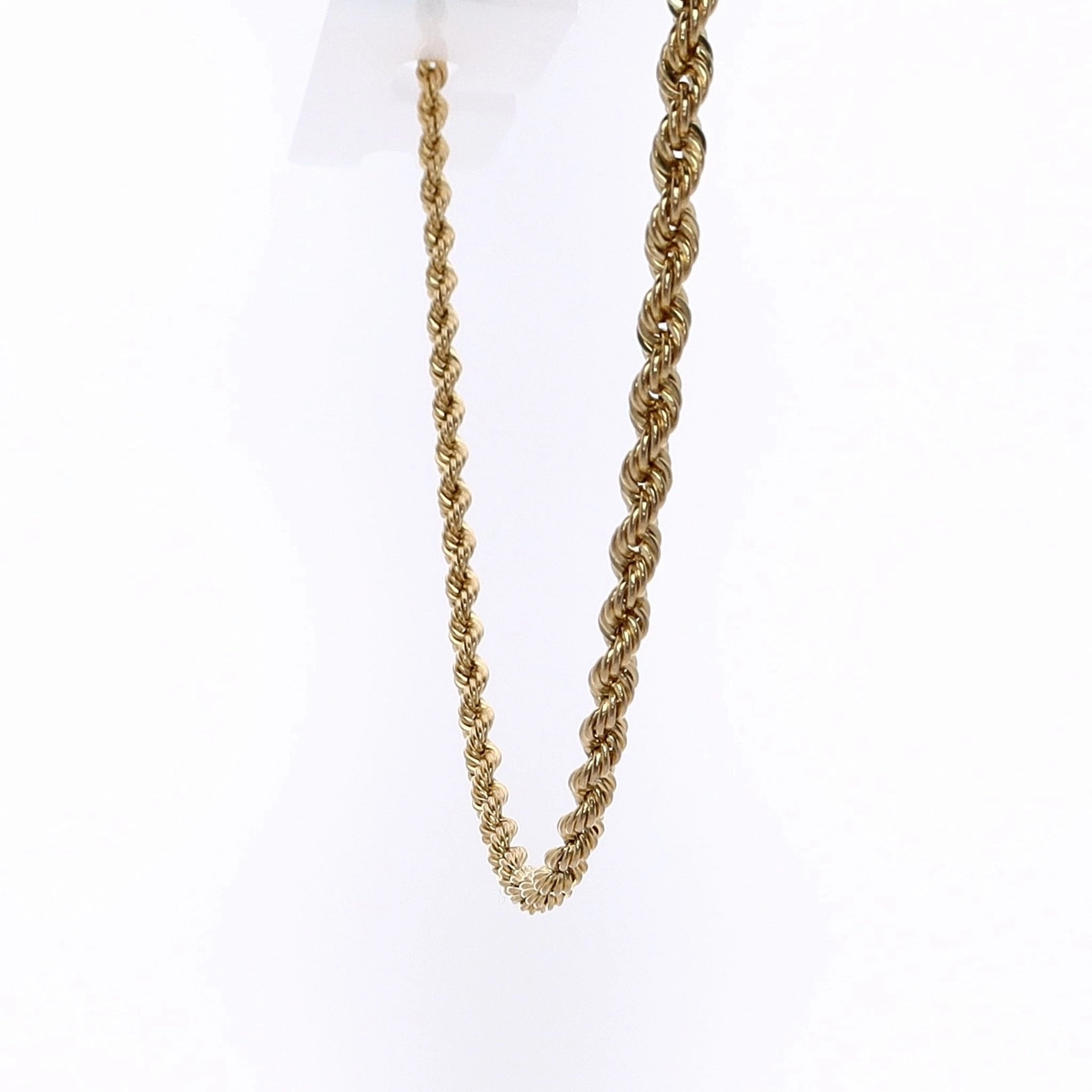 Estate 18 Karat Yellow Gold Rope Chain Necklace With Lobster Clasp
